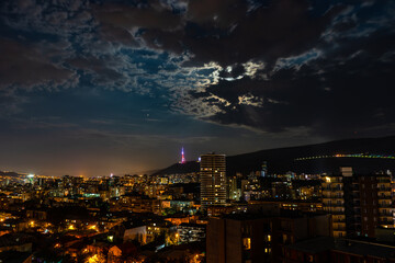 Fototapeta premium Tbilisi city in the night