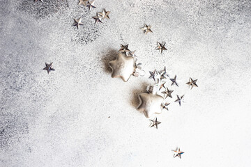 Festive Christmas card concept with star shaped decor