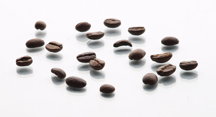 Coffee beans isolated on white background