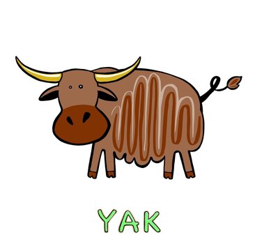 design Cute yak. small icon for stock. Vector illustration