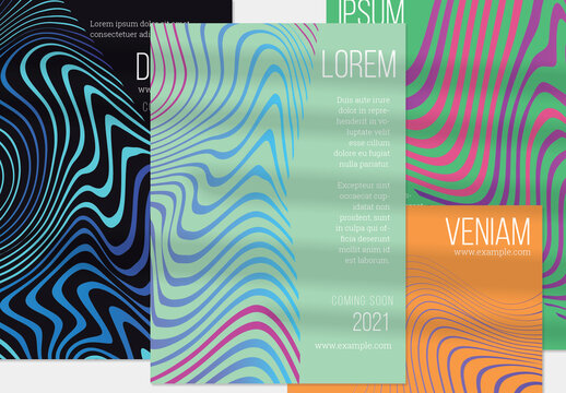 Black and Sage Green Vertical Flyer Layout with Abstract Wavy Shape