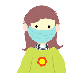 Persona con cubrebocas/tapabocas para prevenir enfermedades