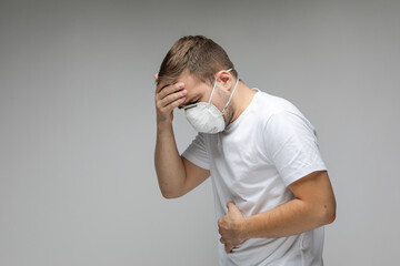 Frustrated business man with a headache - isolated over white