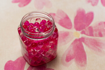 
jar with colorful fragrance balls