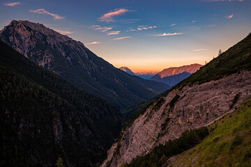 sunrise in the mountains,Hahntennjoch 2020.