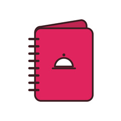 menu book line and fill style icon vector design