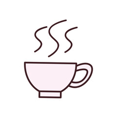 coffee cup line and fill style icon vector design