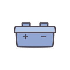motor battery line and fill style icon vector design