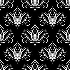 Seamless pattern in vintage style on a dark background.