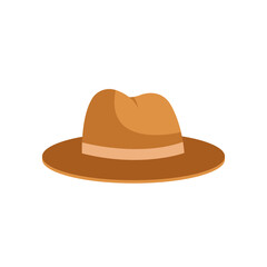 Hat vector illustration isolated on white background. Flat cartoon style	