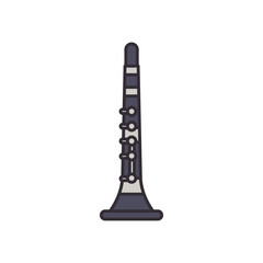 clarinet instrument line and fill style icon vector design