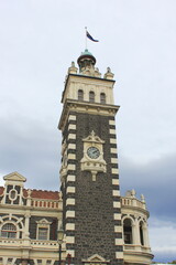 The Clock Tower at the Dunedin, Railway Station, Dunedin, New Zealand