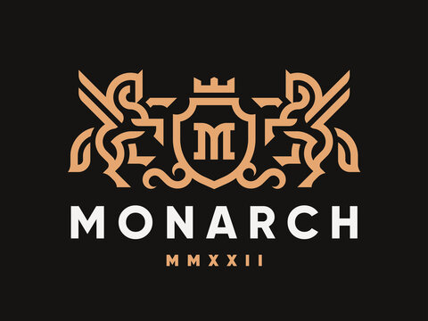 Horse modern logo. Stallion heraldic emblem design editable for your business. Vector illustration.