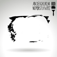 Black brush stroke and texture. Grunge vector abstract hand - painted element. Underline and border design.
