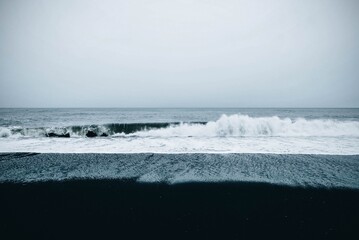 wave breaking on the beach