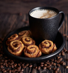 cup of coffee and cookies