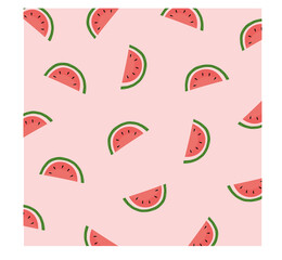 Watermelon pattern vector. Fresh fruit watermelon