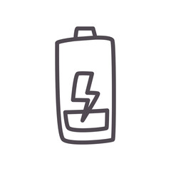low battery with thunder line style icon vector design