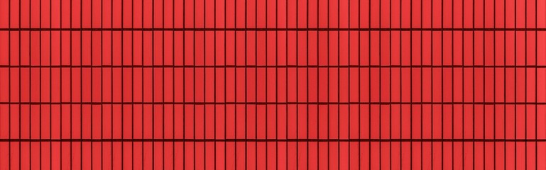 Panorama of Patterned red cement fence wall texture and background seamless