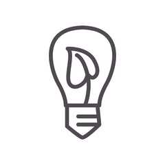 eco light bulb with leaf line style icon vector design