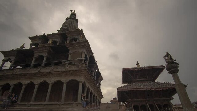 Lalitpur Nepal - Patan Durbar Square Ancient Royal Palace - Time Lapse