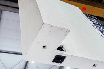 Prefabricated clear, clean concrete elements. Construction, industry, factory