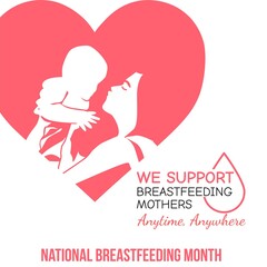 National Breastfeeding Month Vector Illustration