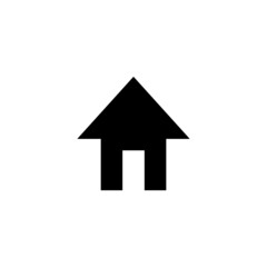 Home maps icon in black flat glyph, filled style isolated on white background