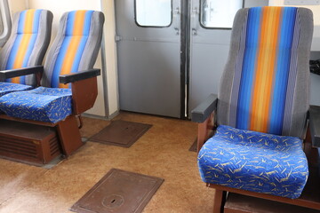 wagon cozy seats in passenger train