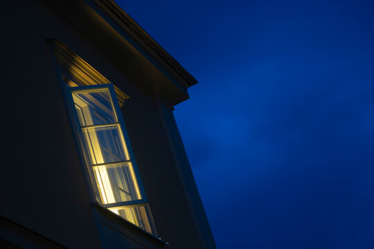 Open window at night