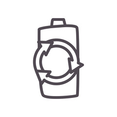 eco battery with recycle arrows line style icon vector design