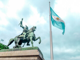 Statue in the Center of Buenos Aires, Argentina - October 30, 2019.