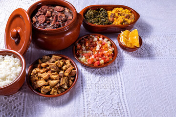 Obraz na płótnie Canvas Feijoada, the Brazilian cuisine tradition with space for text