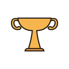 trophy line and fill style icon vector design