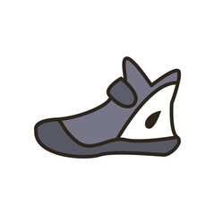 shoe of basketball line and fill style icon vector design