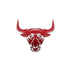 Bull head mascot. Vector illustration for use as print, poster, sticker, logo, tattoo, emblem and other.