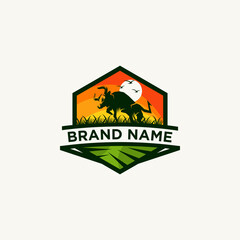 Bull logo. Stable, farm, Valley, Company, Race logo design.