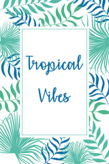 tropical leaves exotic botanical floral badge