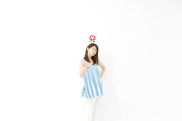 女性　白バック