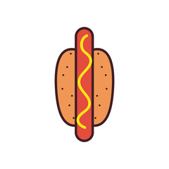 hot dog line and fill style icon vector design