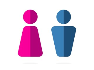 isolated blue man and pink woman symbol icon flat, infographic, paperwork, vector design 