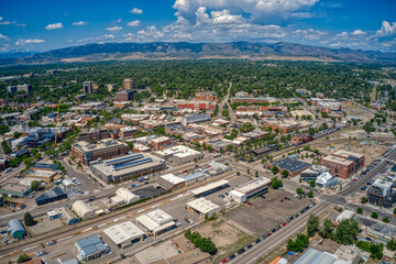 Obraz premium Aerial View of Fort Collins, Colorado during Summer