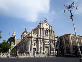 Fototapeta na wymiar The Catania Cathedral in Catania, Sicily, ITALY