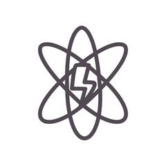 Atom with thunder line style icon vector design