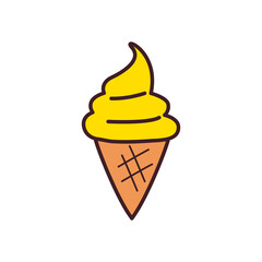 ice cream cone line and fill style icon vector design