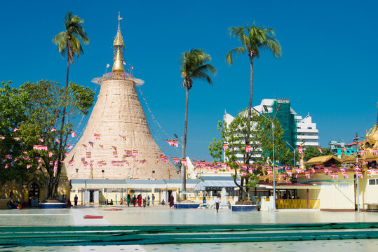 Botataung Pagoda. a famous historic site in Yangon, Myanmar.