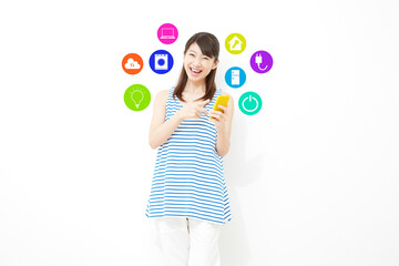 女性　白バック