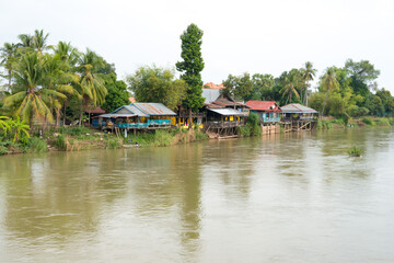 Fototapeta na wymiar Mekong River at Don Det in 4000 islands, Champasak Province, Laos.