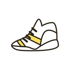 shoe of basketball line and fill style icon vector design