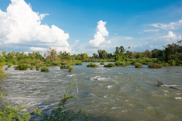 Mekong River in 4000 islands, Champasak Province, Laos.